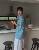 リオンストライプハーフシャツ