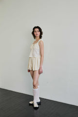 CUDDLY BALLOON SKIRT PANTS / BEIGE