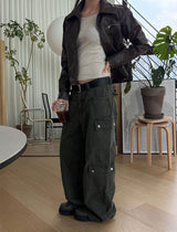 Vintage crop leather jacket