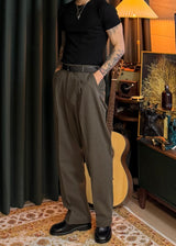 One-Tuck Semi-Banded Cotton Pants 3COLOR