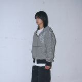 Untitled Starrynight Small Stripe Hood Zip Up Black White