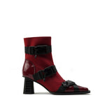 Colorful Bridge | Fashion Functional Boots with Magnetic Buckle, Woven Strap, Square Head Women's Short Boots