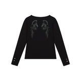 (DUC) GA ヘンリーネック長袖Tシャツ ブラック