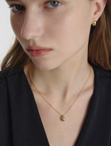 26SS★ Champagne Full Moon Silver Mary Bowl Necklace