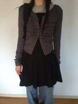 Shirring V-neck cardigan (4 colors)