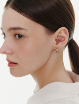 26SS★ Souvni Silver (C) Twist Rose One-Touch Earrings S