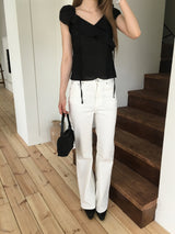 Clean slim bootcut pants