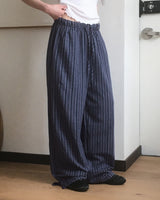 Puka Stripe Banded Wide Pants