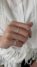Twinkle THIN silver ring 3set