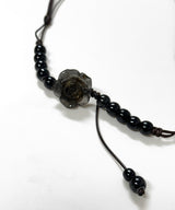 vintage black ローズノットネックレス