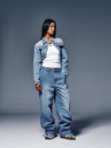 BOLERO SHAPE DENIM JACKET (LIGHT BLUE)