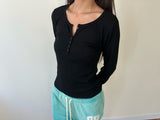 soft button henley top