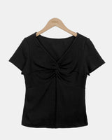 Anis Twist Shirring Short Sleeve T-Shirt