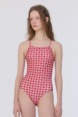 [Gingham Cottage_red] One Piece Swimsuit