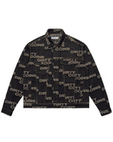 Frayed Logo Denim Jacket - Black
