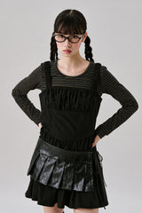 ストライプウールTシャツ [Black]