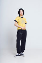 ユニバーサルプリント ½Tシャツ (yellow/navy)