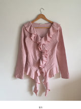 Winkle Frill Blouse T-Shirt (3colors)