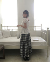 Roche Pintuck Ribbon Back Strap Button Blouse