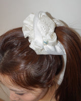 FLOWER JACQUARD PATTERN HAIR SHUSHU SCRUNCHIE(1ps)
