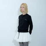 STRAP WOOL CARDIGAN BLACK