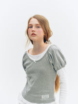 ダブルフリルTシャツ (ホワイト)