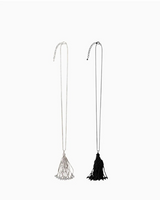 BEADED TASSEL LONG NECKLACE (2COLORS!)