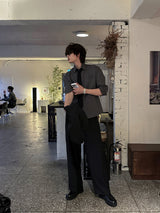LMN Urban Pintuck Half-Banding Wide Slacks (3 colors)
