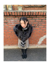  BLACK FUR CROP JACKET