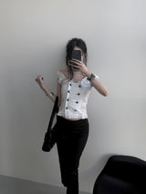 napoleon shirring blouse (2color)