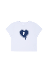 White P:HEART クロップ T シャツ