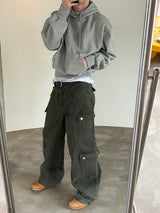 Wide flare cargo pants(2color)