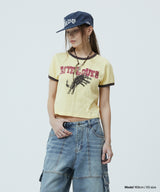 BITE LOVER クロップリンガーTシャツ