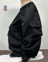 バルーンオーバーワイドボクシーカーゴヒップロングパンツ🩶🖤2カラー