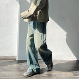 Faded Panel Wide Denim