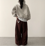 Angel Wing Star Pocket Embroidery Wide Banding Pants