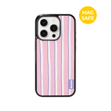 【MADE】Sleepy stripe Pink dream iPhone case [Glossy Glass/Magsafe]