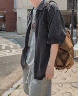 フローピグメントウォッシングショートスリーブシャツ
