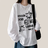 オッドビンテージプリンティドボクシー長袖Tシャツ