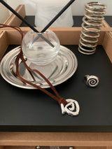 Spiral symbol suede necklace