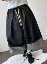 Rolling Overalls Balloon Wide Bermuda 2Color