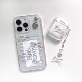 バブルリボンairpodクリアハードケース (airpods case)