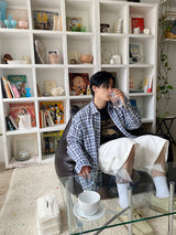 No.1221 M thin check SHIRT