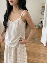 Chinatsu ribbon shirring sleeveless