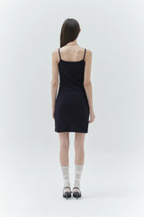 KIRSH PLAIN CHERRY SLIM FIT SLEEVELESS DRESS - DARK NAVY   