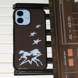 Horse Star Sky Blue Brown Vintage Case