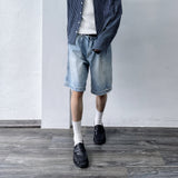 Washed Distressed Wide Shorts