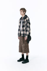 OMBRE HOOD CHECK JACKET (BLACK)