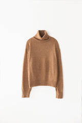 Kid mohair turtle neck knit (Camel)