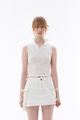 JOSEE HALF ZIP-UP / WHITE
